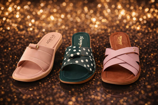 Step Carry "Polka Chic Summer Slides--Lightweight Ladies Slippers"